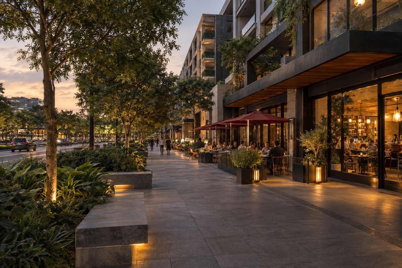 Contemporary urban commercial property